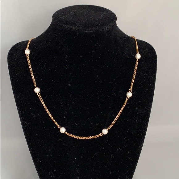 Jewelry - 21.5" Gold Plated Faux Pearl Necklace